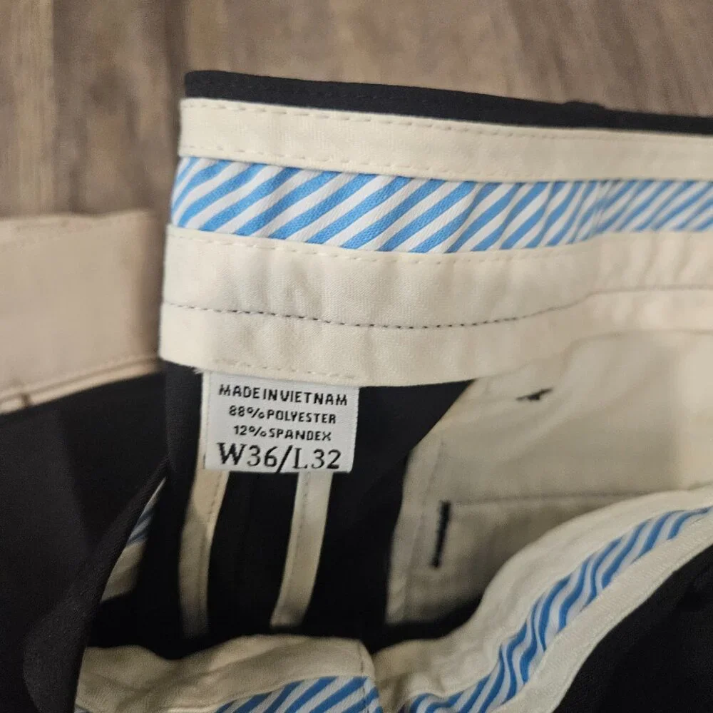 Lot of 2 FootJoy Men's Golf Pants Size 36x32 Black Beige‎